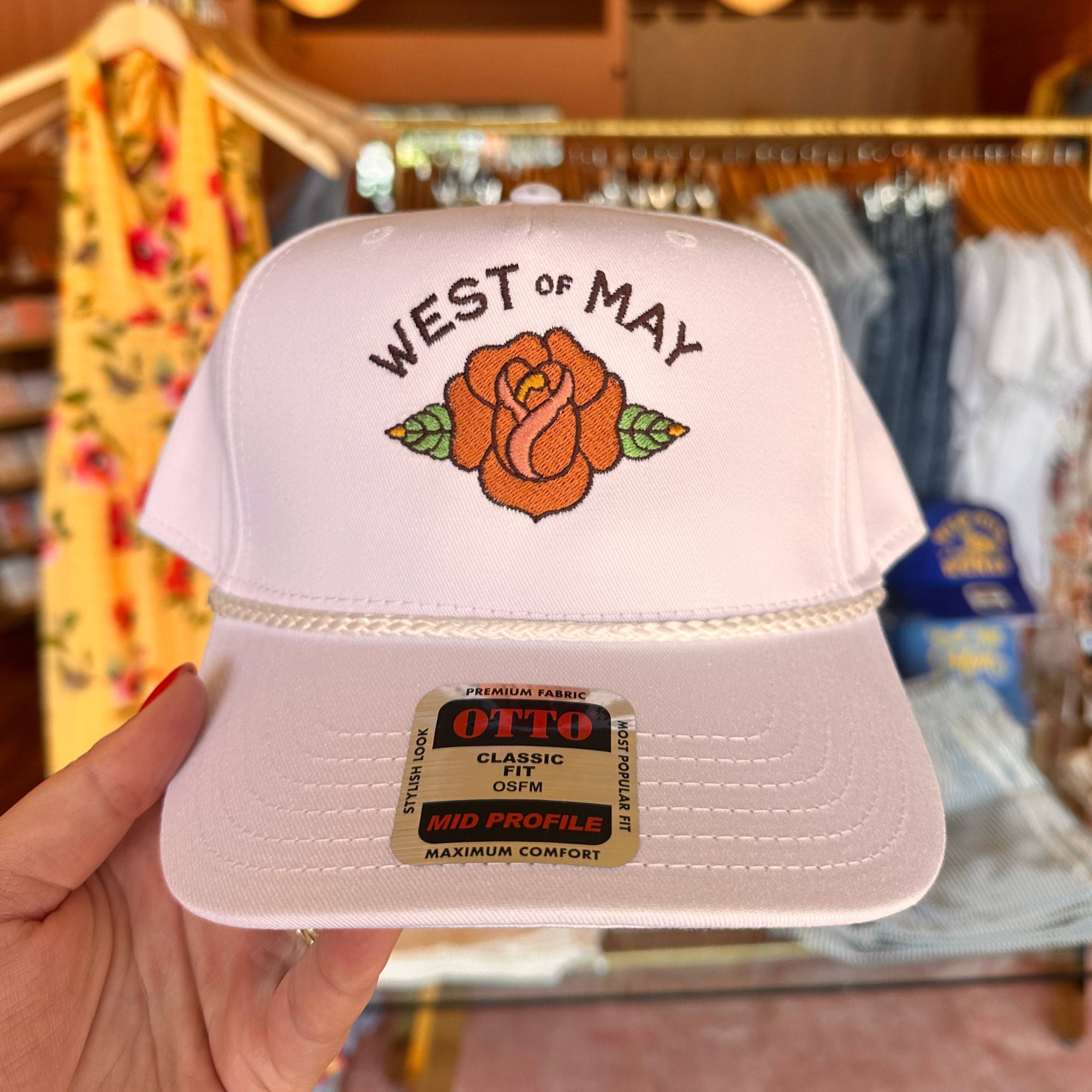 johnson city embroidered trucker hats, summer hat, west of may hat, local hat, unique hats