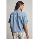 denim button up
boxy denim shirt
lightweight denim shirt
short sleeve denim shirt
denim boxy button up shirt
casual denim shirt
americana aesthetic
fourth of july shirt
easy outfit ideas
fourth of july outfit ideas
boxy loose denim shirt