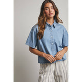 denim button up
boxy denim shirt
lightweight denim shirt
short sleeve denim shirt
denim boxy button up shirt
casual denim shirt
americana aesthetic
fourth of july shirt
easy outfit ideas
fourth of july outfit ideas
boxy loose denim shirt