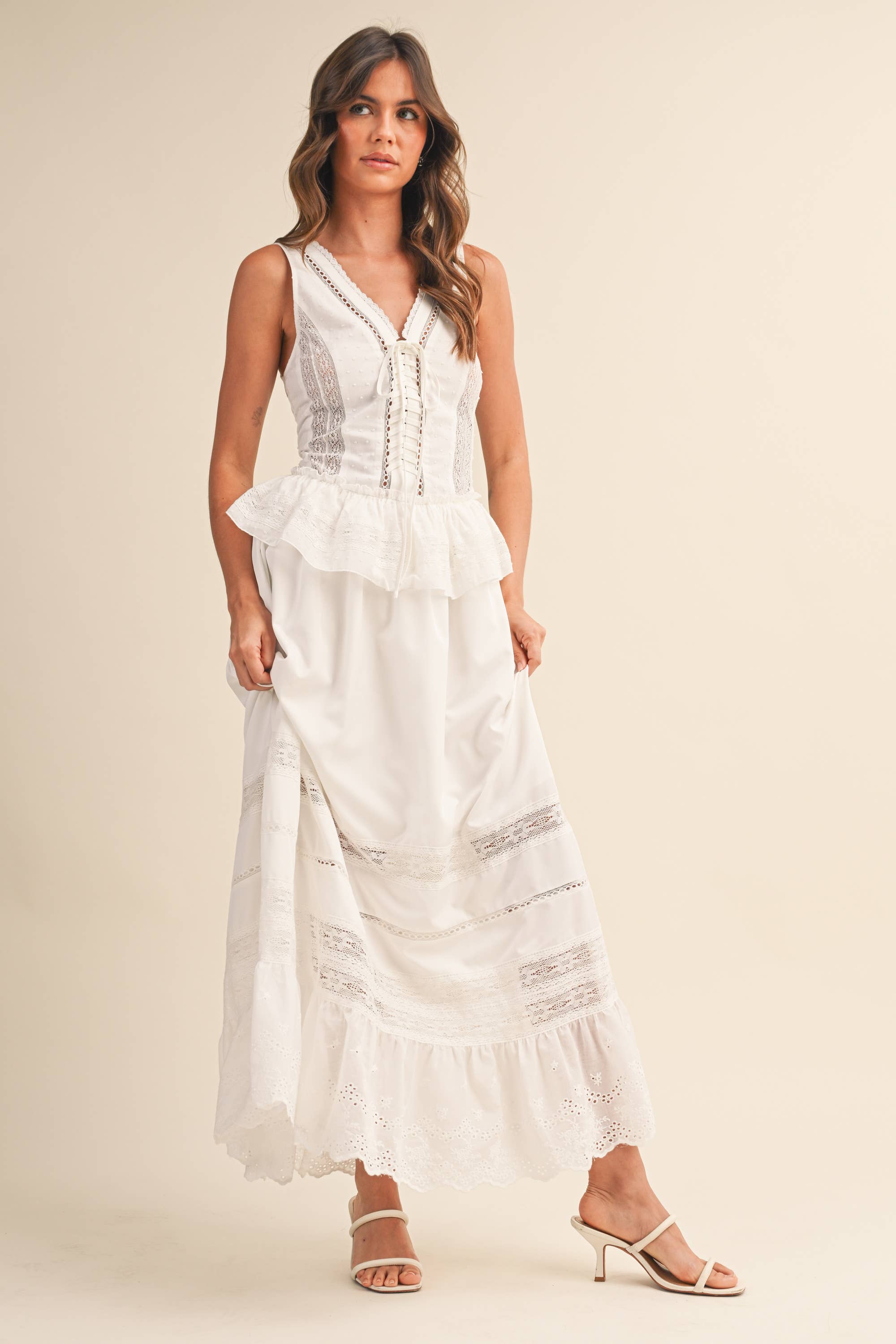 swiss dot cotton maxi dress
lace inset sleeveless maxi dress
tiered white cotton maxi dress
peplum waist maxi dress white
lightweight cotton summer maxi dress