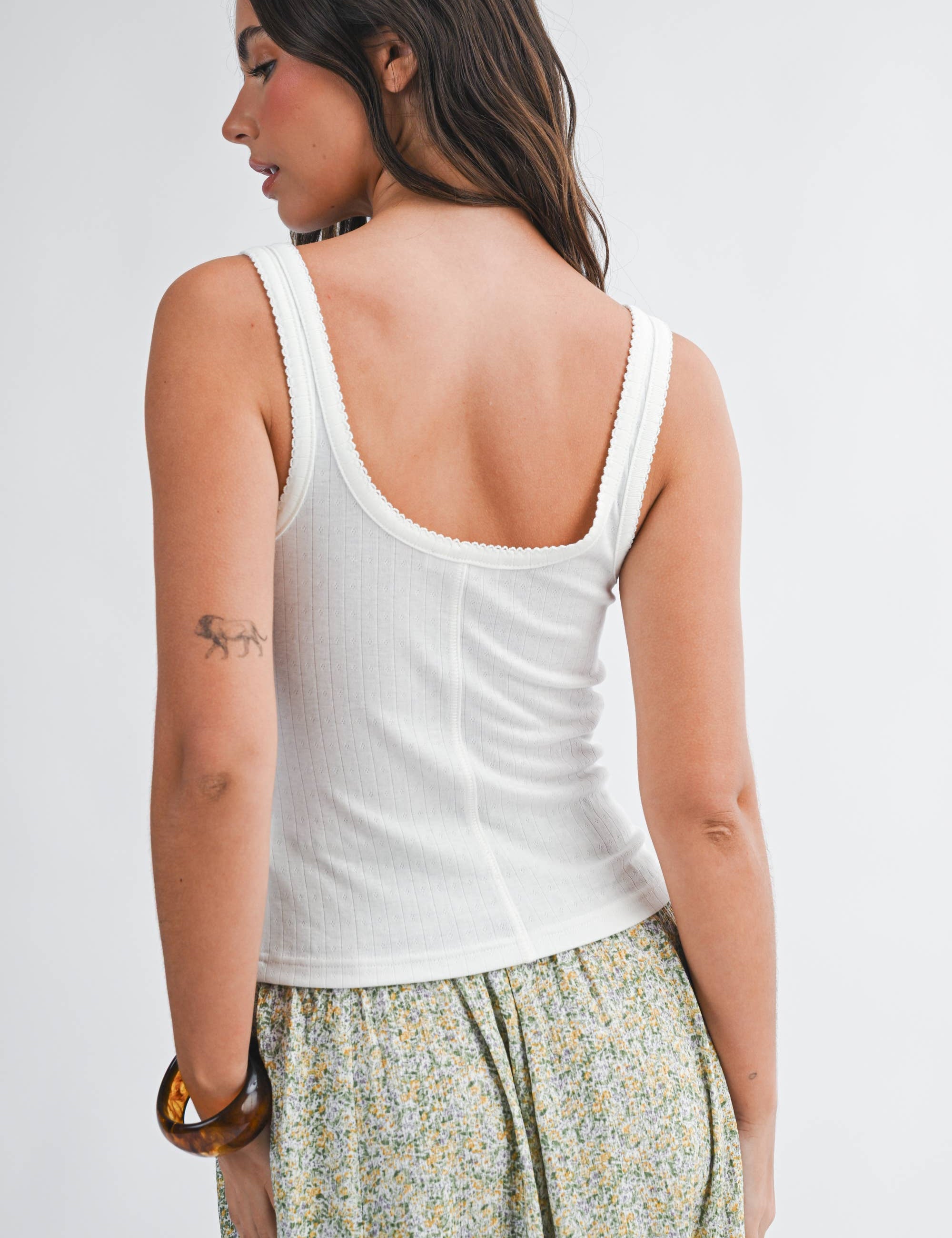 white ribbed tank top
button front tank top
feminine summer tank
white fitted knit tank
scalloped trim tank top
casual summer basics
americana summer style
cute white tank top women
ribbed sleeveless top
soft stretch knit tank
boutique summer basics
scoop neck tank top
everyday summer outfit
southern summer fashion
layering tank for summer
casual feminine clothing
classic white summer top
fitted ribbed tank women
easy summer styling piece
countryside summer aesthetic
