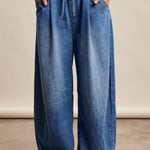 wide leg denim pants
elastic waist denim pants
pull on denim pants women
lightweight denim trousers
relaxed fit denim pants
soft cotton denim pants
wide leg jeans women
comfortable denim pants
casual wide leg jeans
west of may denim pants